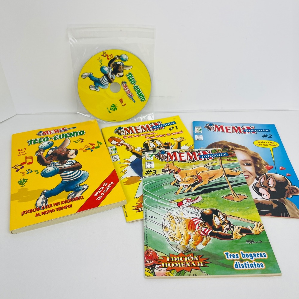 Grupo Editorial Vid Memin Pinguin Comic Lot Issues 1 2 3 Telo-Cuento CD Spanish